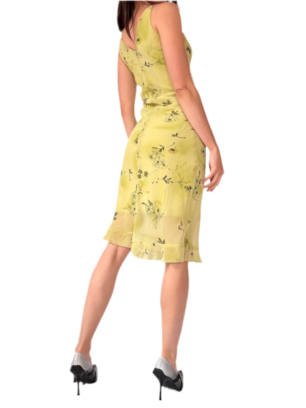 Vintage Y2K green floral midi dress medium small forever 21 2000s - Picture 10 of 10